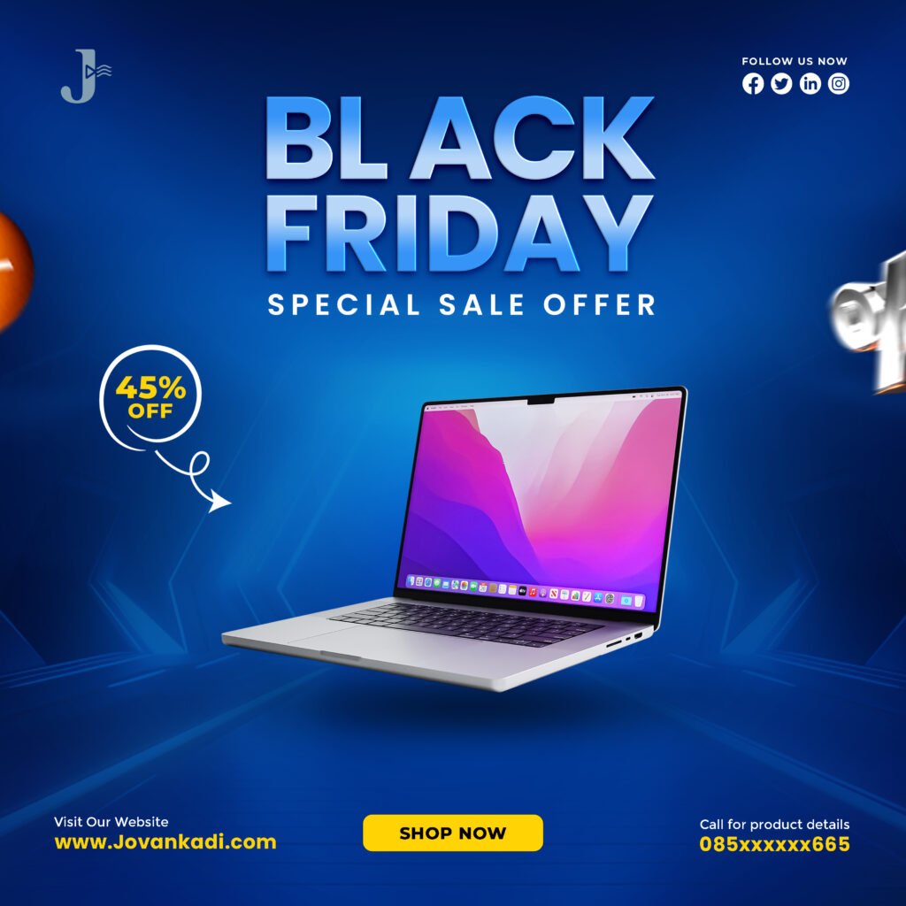 black friday special sale social media post design template